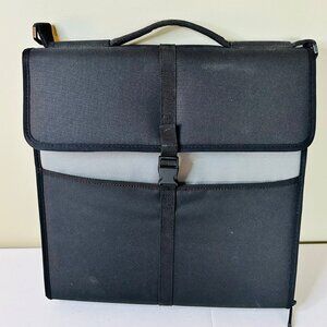Black Staples 3-Ring D-Ring Zipper Binder Pockets Adjustable Strap
